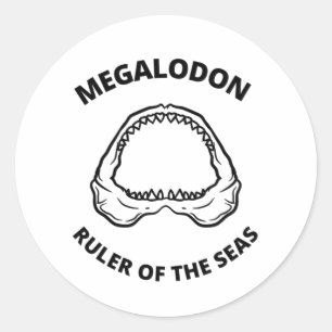 Redonda Megalodon Classic Round Pegatina