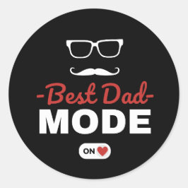 Redonda Mejor Modo Papá Activado | Pegatina de Papá Genial