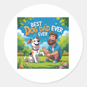 Redonda Mejor Papá Perro Personalizado Gran Pegatina