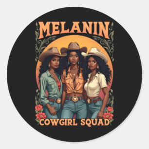 Redonda Melanin Cowgirl Squad Pegatina