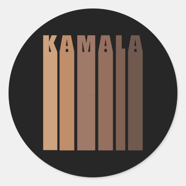 Redonda Melanin Kamala Harris Pegatina electoral 2024 (Anverso)