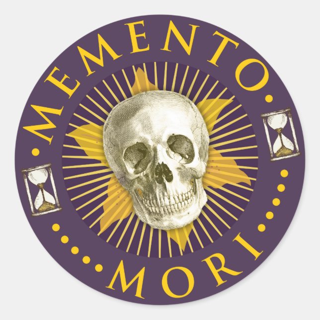 Redonda Memento Mori pegatina (Anverso)