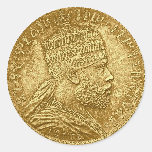 Redonda Menelik King Pegatina (Anverso)