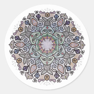 Redonda Mermaid Mandala Pegatina