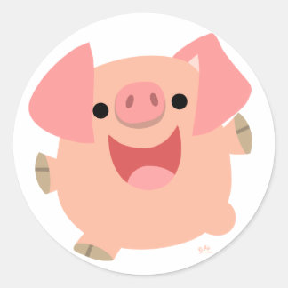 Redonda Merry Personalizado Pig pegatina redondo