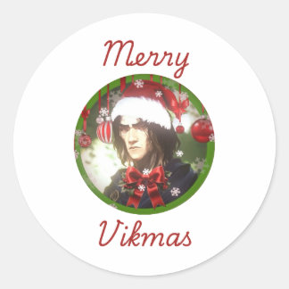 Redonda Merry Vikmas Pegatina