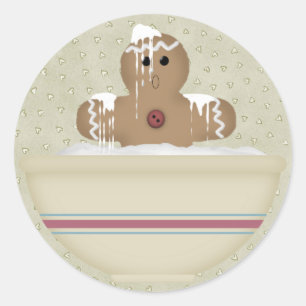 Redonda Messy Gingerbread Man Pegatina