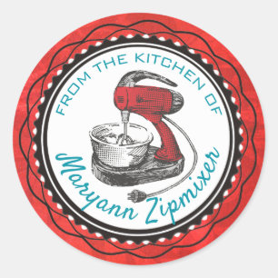 Redonda Mezclador retro de la cocina del pegatina