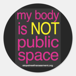 Redonda Mi cuerpo no es Pegatina de espacio público