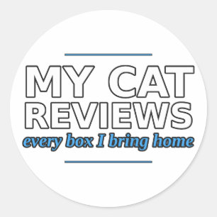 Redonda Mi gato revisa cada caja divertida pegatina de gat