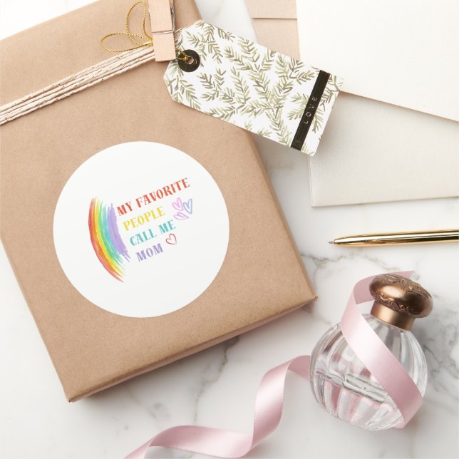 Redonda Mi Gente Favorita Me Llama Mamá Pegatina (Regalar)