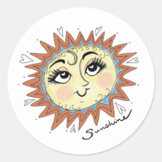 Redonda Mi Pegatina de Ilustracion divertido Sunshine