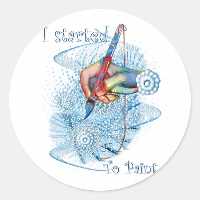 Redonda Mi pegatina redondeado clásico de la cima de la pi (Anverso)