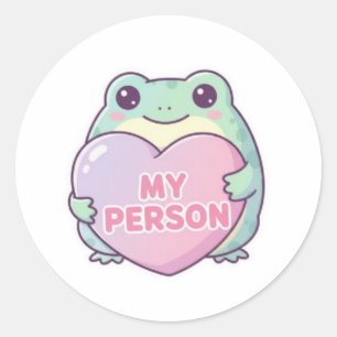 Redonda Mi Persona Rana Pegatina Rana Lindo Abrazo Corazón