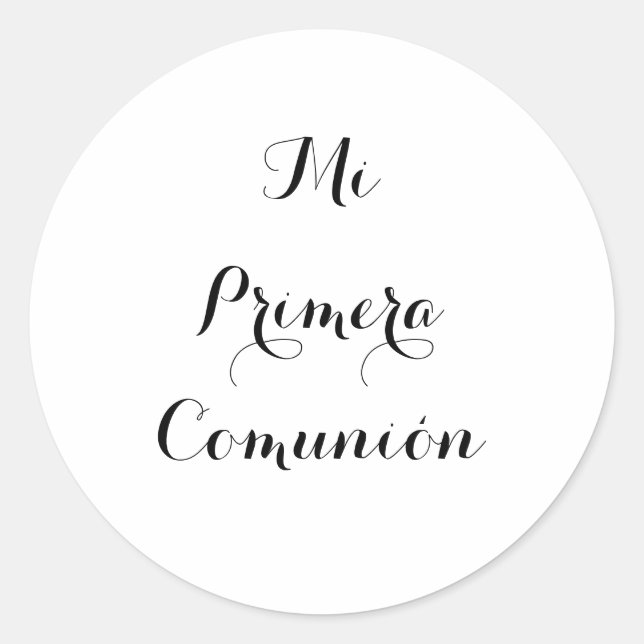 Redonda Mi Primera Comunión pegatina (Anverso)