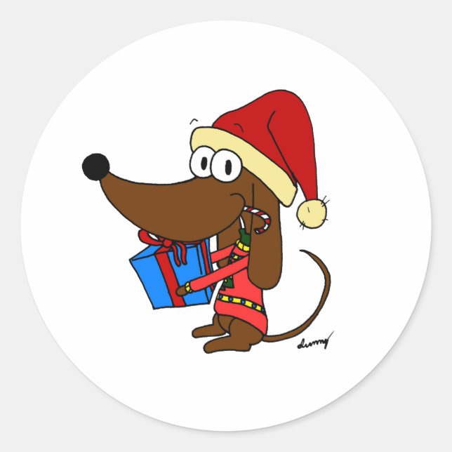 Redonda Midge en un Pegatina de Santa Hat (Anverso)