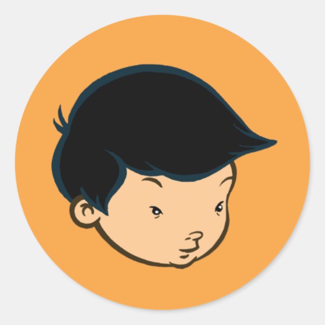 Redonda Mike Park Pegatina (Naranja) (Anverso)