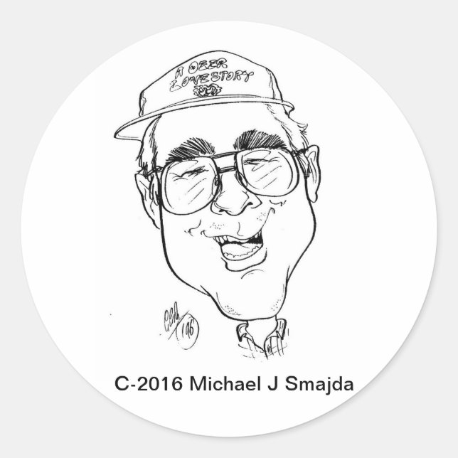 Redonda Mikey Rd Pegatina (Anverso)