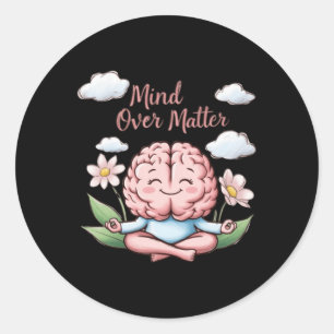 Redonda Mind Over Personalizado Brain Pegatina