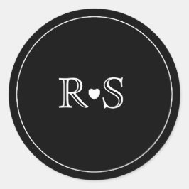 Redonda Minimalista | PEGATINA | Iniciales | Negro