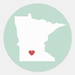 Redonda Minnesota Love - Pegatina de Personalizable