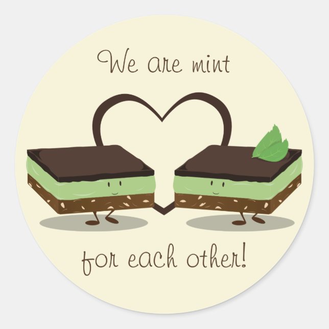 Redonda Mint Love Nanaimo Bars | PEGATINA (Anverso)