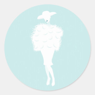 Redonda Mint Moda Fashion Lady Pegatina