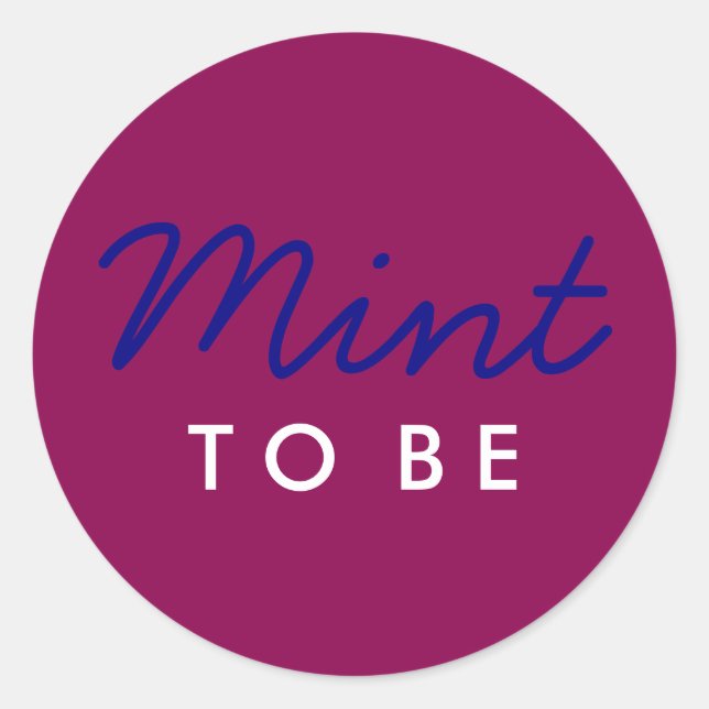 Redonda Mint to be Welcome Bag o Pegatina Favorito (Anverso)
