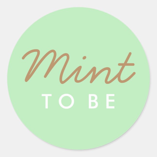 Redonda Mint to be Welcome Bag o Pegatina Favorito (Anverso)