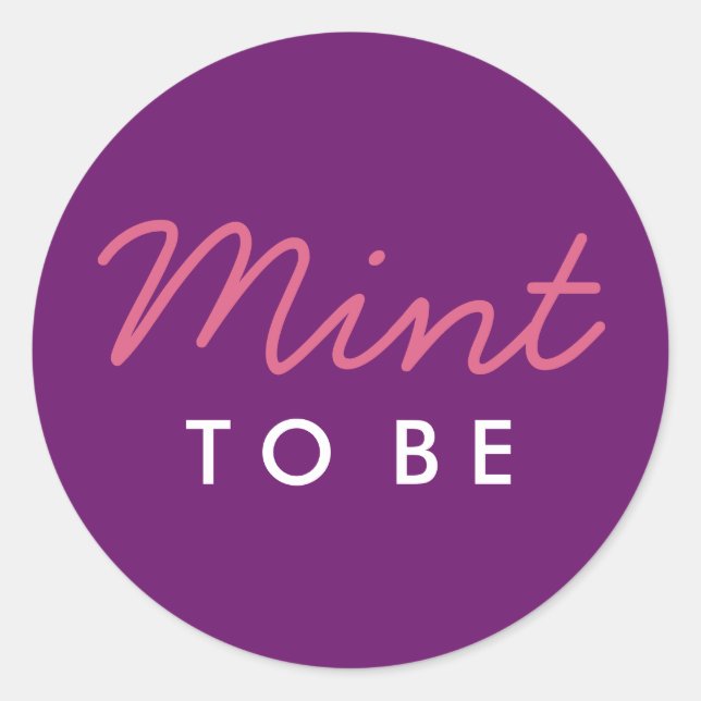 Redonda Mint to be Welcome Bag o Pegatina Favorito (Anverso)