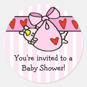 Redonda Mirar a escondidas al pegatina de Baby Shower de