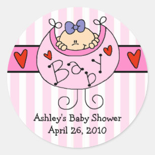 Redonda Mirar a escondidas al pegatina de Baby Shower del