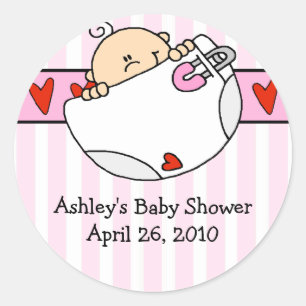 Redonda Mirar a escondidas al pegatina de Baby Shower del