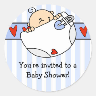 Redonda Mirar a escondidas al pegatina de Baby Shower del