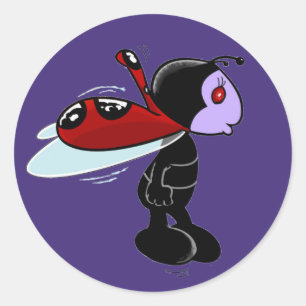 Redonda Mizz Ladybug Classic Round Pegatina