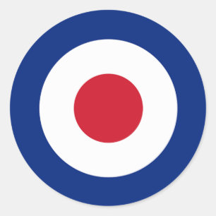 Redonda MOD Pegatina redondo azul rojo y blanco