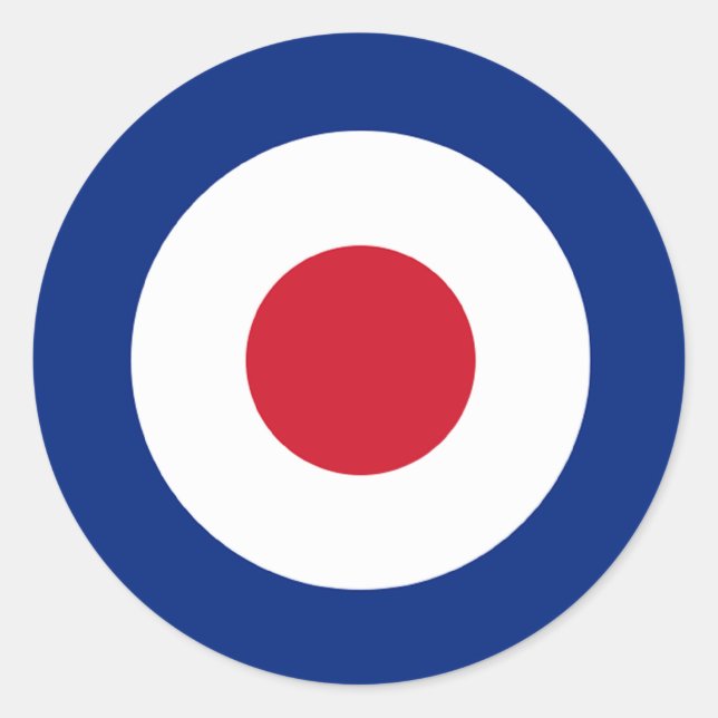 Redonda MOD Pegatina redondo azul rojo y blanco (Anverso)