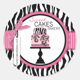 Redonda Moda Boutique Cake Business Pegatina