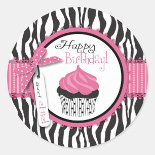Redonda Moda Boutique Cupcakes Pegatina 2