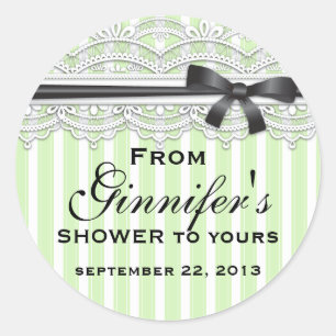 Redonda Moda Bridal Shower Lovely Lace Pegatina Personaliz