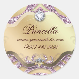 Redonda Moda Pegatina cebra Jewelry Sparkle Oro rosa
