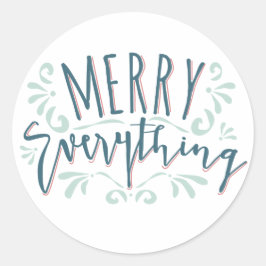 Redonda Modern Merry Everything Brush Swirl Pegatina
