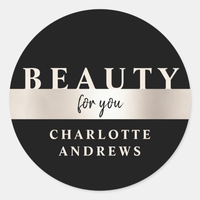 Redonda Moderno Salón Rosegold Pegatina Redondo Clásico (Anverso)