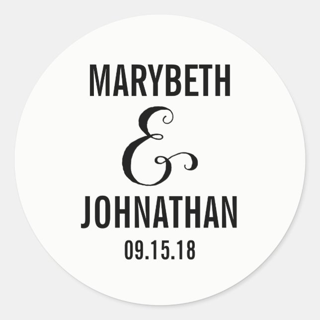 Redonda Modernos hacemos Bodas de guiones Pegatina (Anverso)