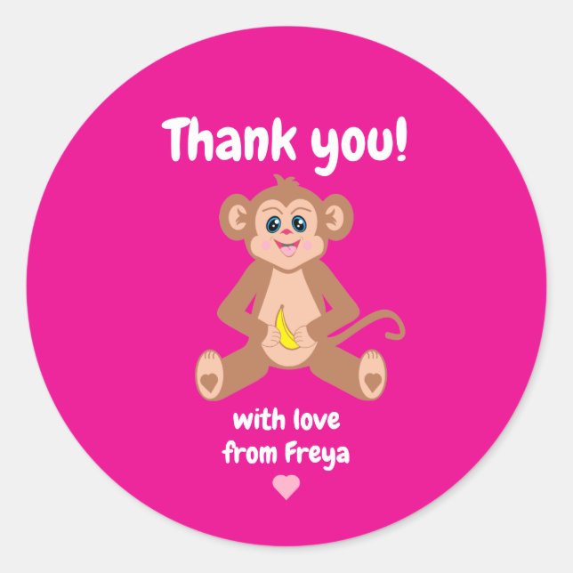Redonda Mono en Pegatina rosado (Anverso)