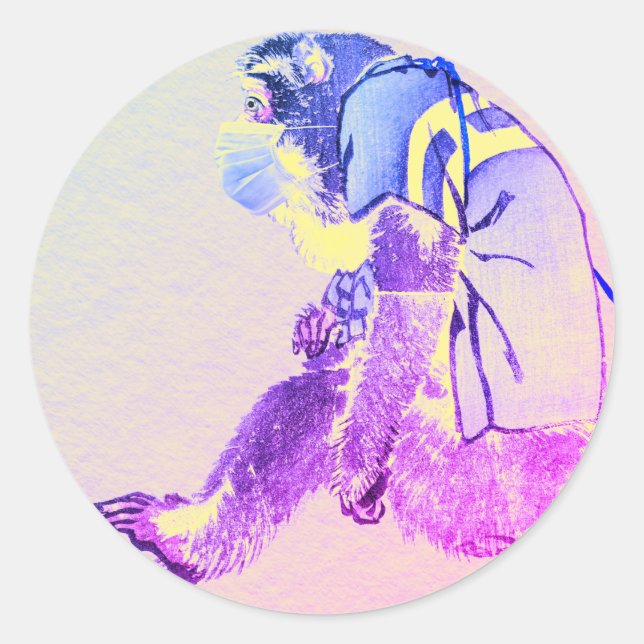 Redonda MONO JAPONÉS CON Pegatina DE PERSONALIZADO DE MÁSC (Anverso)