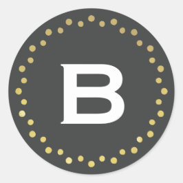 Redonda Monograma Pegatina de puntos de círculo moderno / 