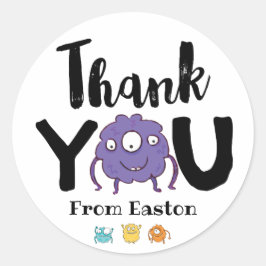 Redonda Monster Gracias Pegatina