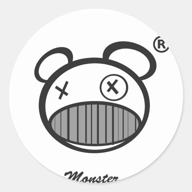 Redonda Monster Pegatina (Anverso)