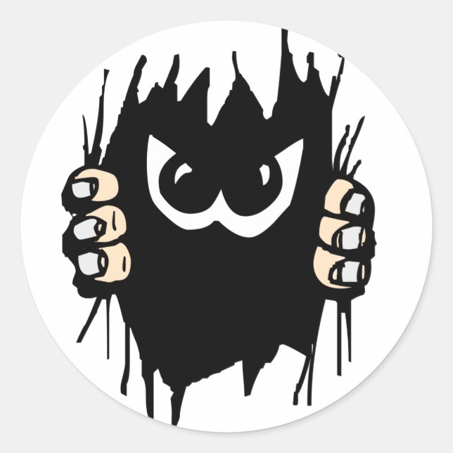 Redonda Monstruo en mi pegatina (Anverso)